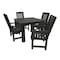 Highwood Usa Lehigh 5pc Square Outdoor Patio Furniture Dining Set AD-DNL44-BKE - alternate 1